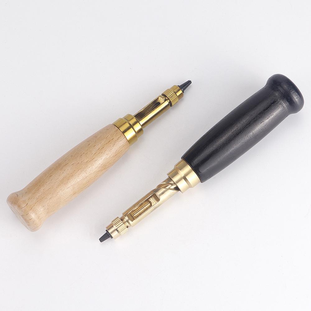 DIY Manual Leather Hole Punch Set, Rotary Puncher, Adjustable Screw Punch Tool, Screw Drill Tip Die for Leatherworking & Crafts