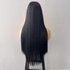 Universal Daily Style Black Long Straight Synthetic Wig with Bangs