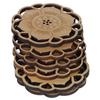 6Pcs/Set Teacup Mat Bamboo Coaster Heat Insulated Cup Pad Drinkware Tabletop AccessoryFlower Bud Type
