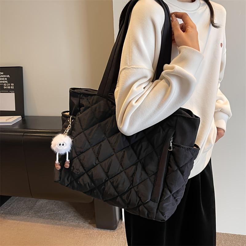 Korean Ins Women's Tote Bags Large Capacity Shoulder Bag Lightweight Soft Nyl Handbag For Daily Shopping Travel