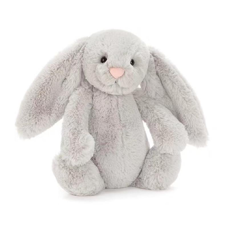 Плюшевая игрушка Jellycat Кролик с наполнителем из файбер-хлопка для детей и коллекционеров серый