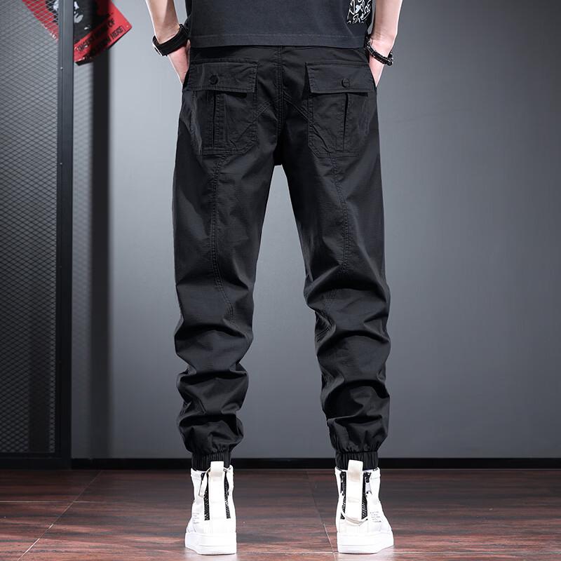 Jie Lei Nuo Men's Loose-Fit Casual Tapered Cargo Pants