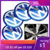 Hot 2025 New 4pcs Car Wheel Stickers 56mm Auto Center Hub Cap Decal For Volkswagen GTI R-Line R Polo T5 Golf Passat Scirocco Bee