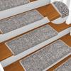 Vidaxl Stair Mats 15 Pcs. 65X21X4 Cm Gray, Rectangular Edges