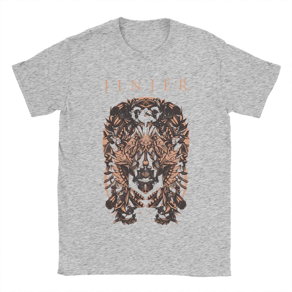 Casual Jinjer Band Logo TShirt for Unisex Round Neck Cotton T Shirts  Short Sleeve Tees Gift Clothing