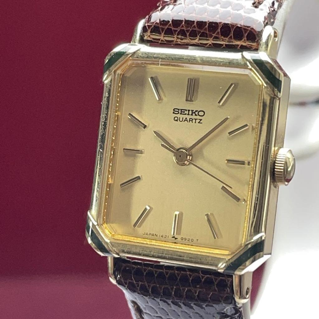 [USED] 90s SEIKO QUARTZ Watch, Battery Replaced, Made in Japan, SGP Square Case