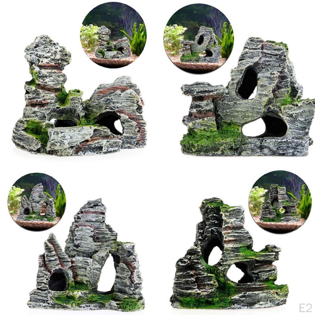 Aquarium Mountain Ornament Rock Cave Landscape, Fishing Artificial Decoration