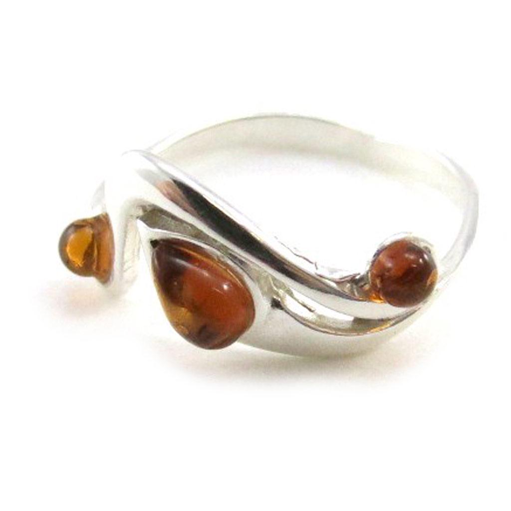 Silver Ring 'Inspiration' Silver Amber (rhodium) - 20x10 Mm