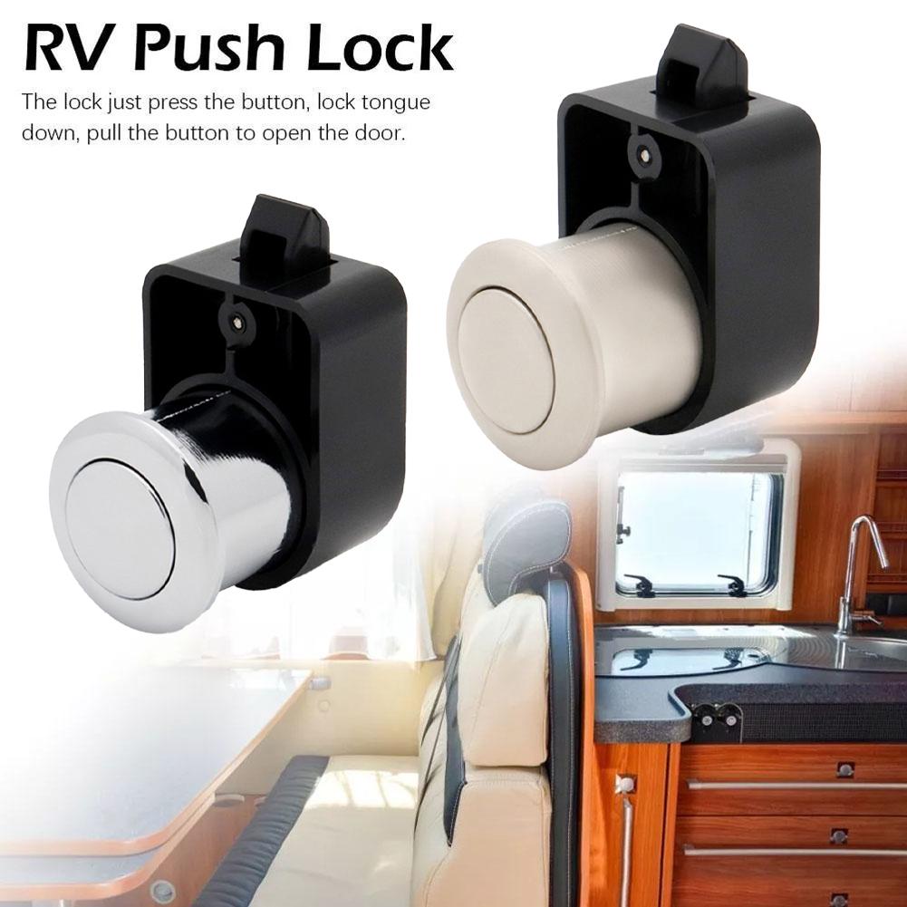 Cabinet Lock Push Button Lock Alloy Pull Handle Plastic Materials Reliable Lock Sturdy Construction For Cabinets