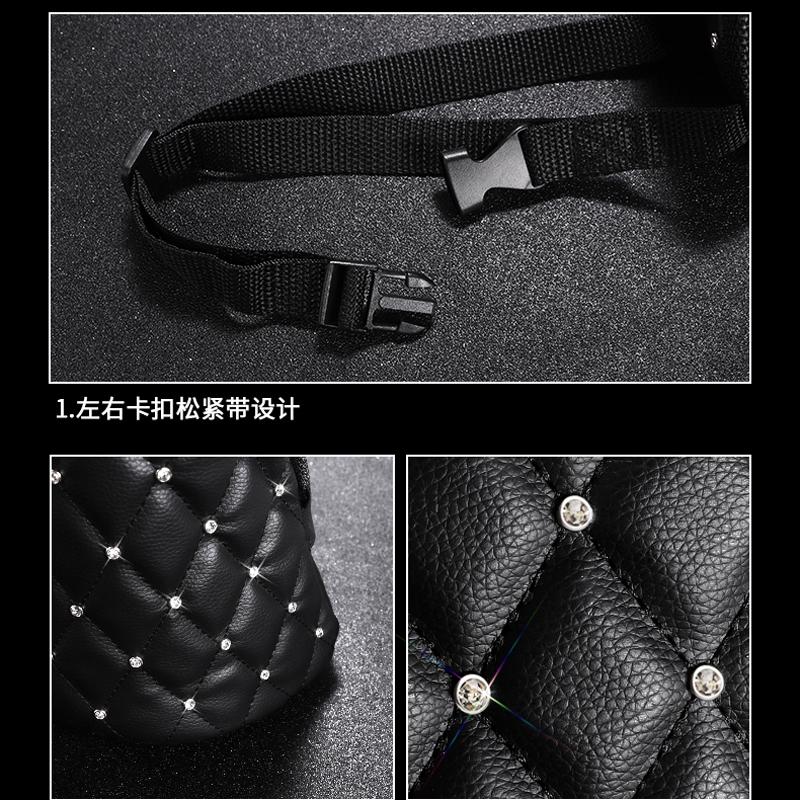 Rhinestone Crown Car Seat Storage Organizer Diamond Leather Handbag Holder for Purse Storage Phone Pocket Barrier of Backseat