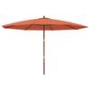 Ombrellone da Giardino su Palo di Legno, Color Terracotta, 400X273 Cm