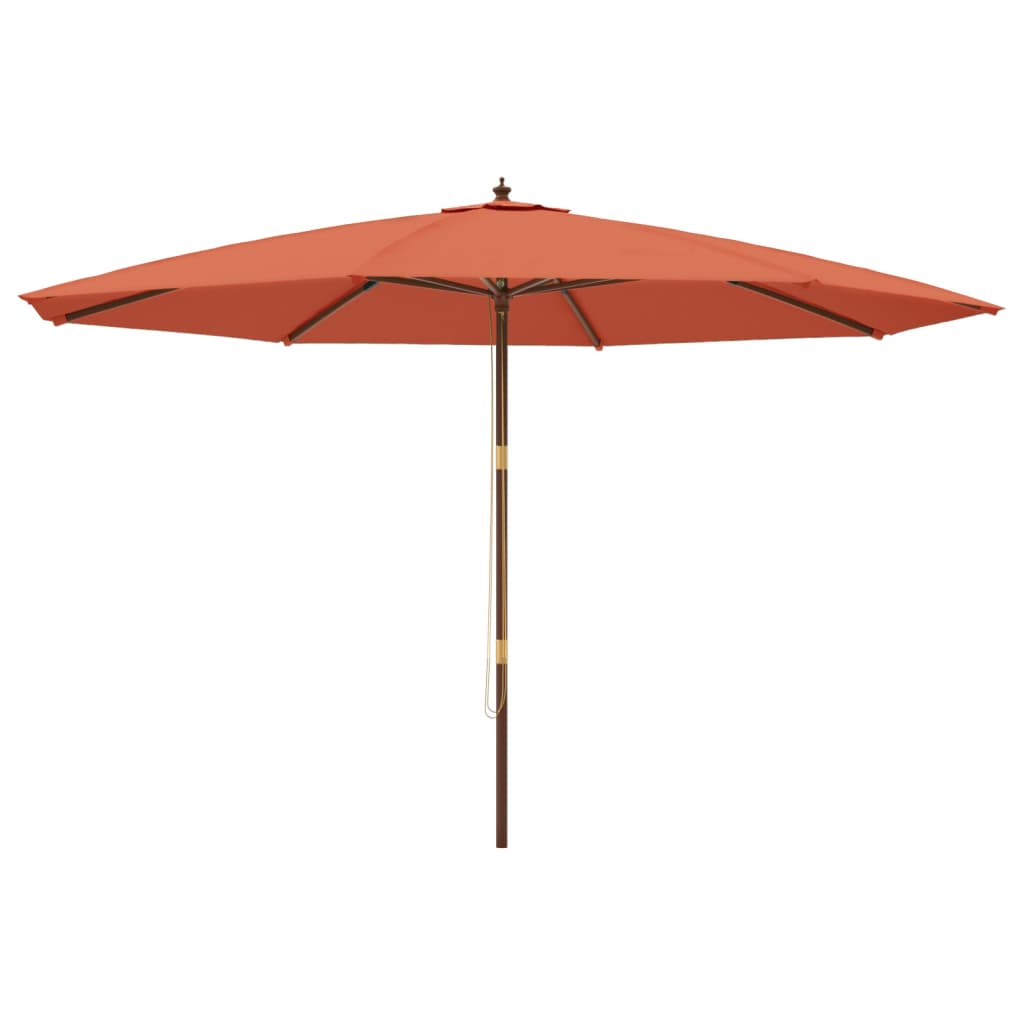 Ombrellone da Giardino su Palo di Legno, Color Terracotta, 400X273 Cm