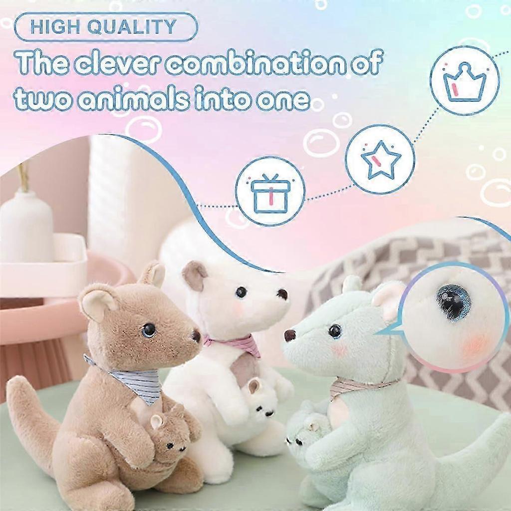 Plush Mum and Baby Kangaroo Stuffed Animal Soft Kangaroo Plush Cute Stuffed Kangaroo Toy Gifts, 10'
