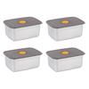 Lunch Box with Lid Stackable Snack Containers Leak-proof Stainless Steel Food Container for Fruits