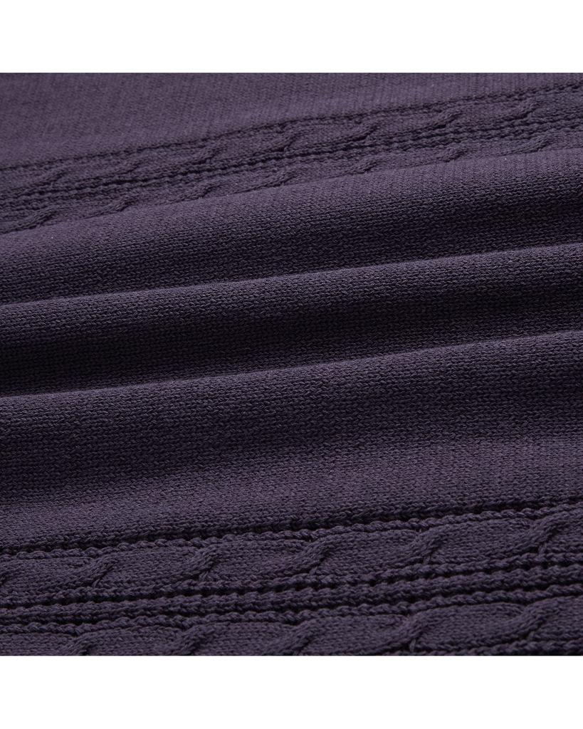 WORTHWHILE MOVEMENT Reverse Seam Cable Vest (Dark Purple)