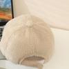 Roztomilá medvědí vyšívaná dětská baseballová čepice Podzim Zima Jehněčí fleece Dětská dívka Chlapec Kšiltovka s kachním zobákem Pro děti Teplá kšiltovka