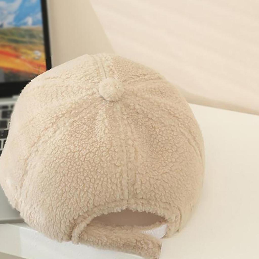 Cute Bear Embroidered Kids Baseball Cap Autumn Winter Lamb Fleece Baby Boy Girl Duck Tongue Caps For Children Warm Peaked Hat