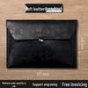 A4 Textured Leather File Bag, Custom Logo, Waterproof, Large Capacity Document Holder