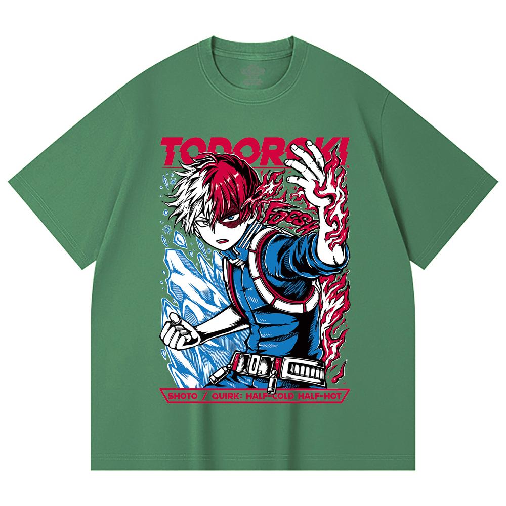 230 Gsm 100% Cotton My Hero Academia V10 Shoto Print Unisex Heavy Cotton T Shirt