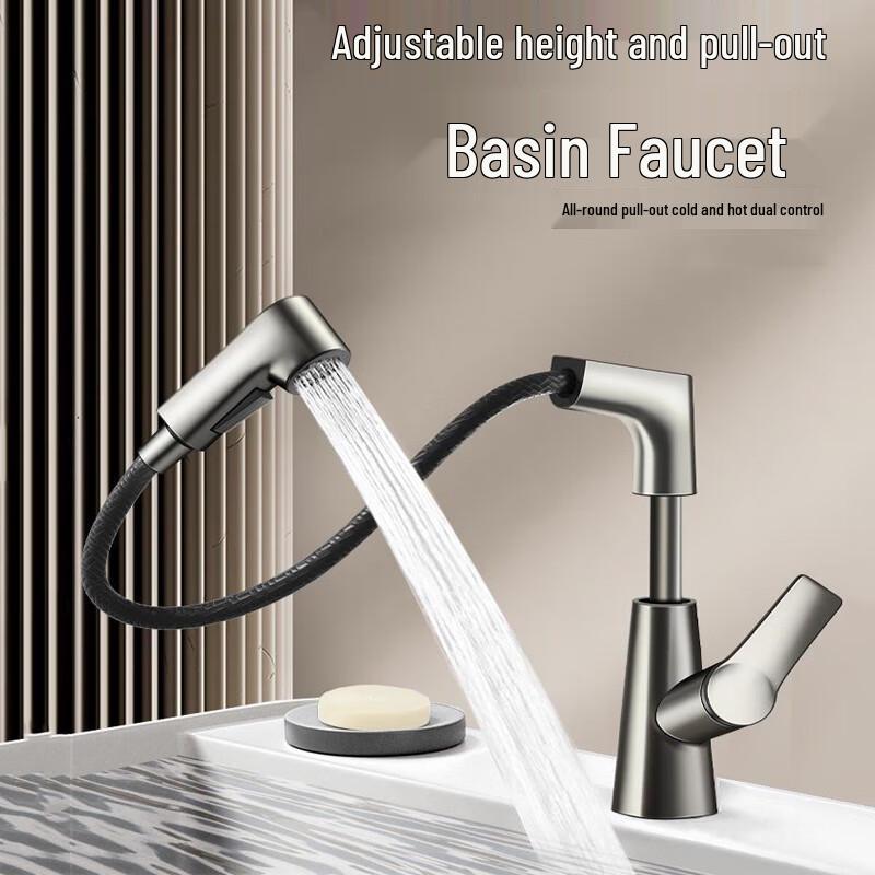 Honggong Pull-out Multi-functional Cold & Hot Basin Faucet