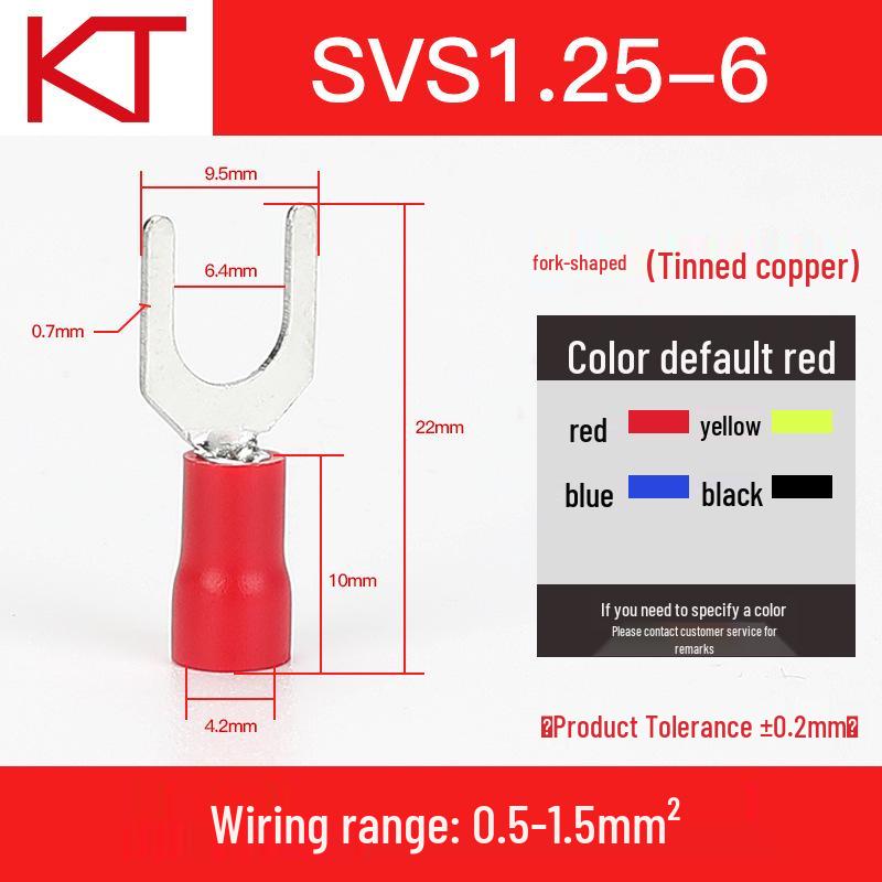 KT Keshitong Fork Pre-insulated Purple Copper Crimp Terminal Connector, SV1.25 Series.