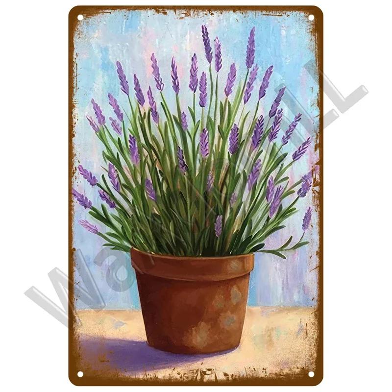 Vintage Flowers For Garden Decorations Retro Metal Sign Home Wall Art Mural Tin Sign Room Decor Plaque Plate Gift Farm Painting