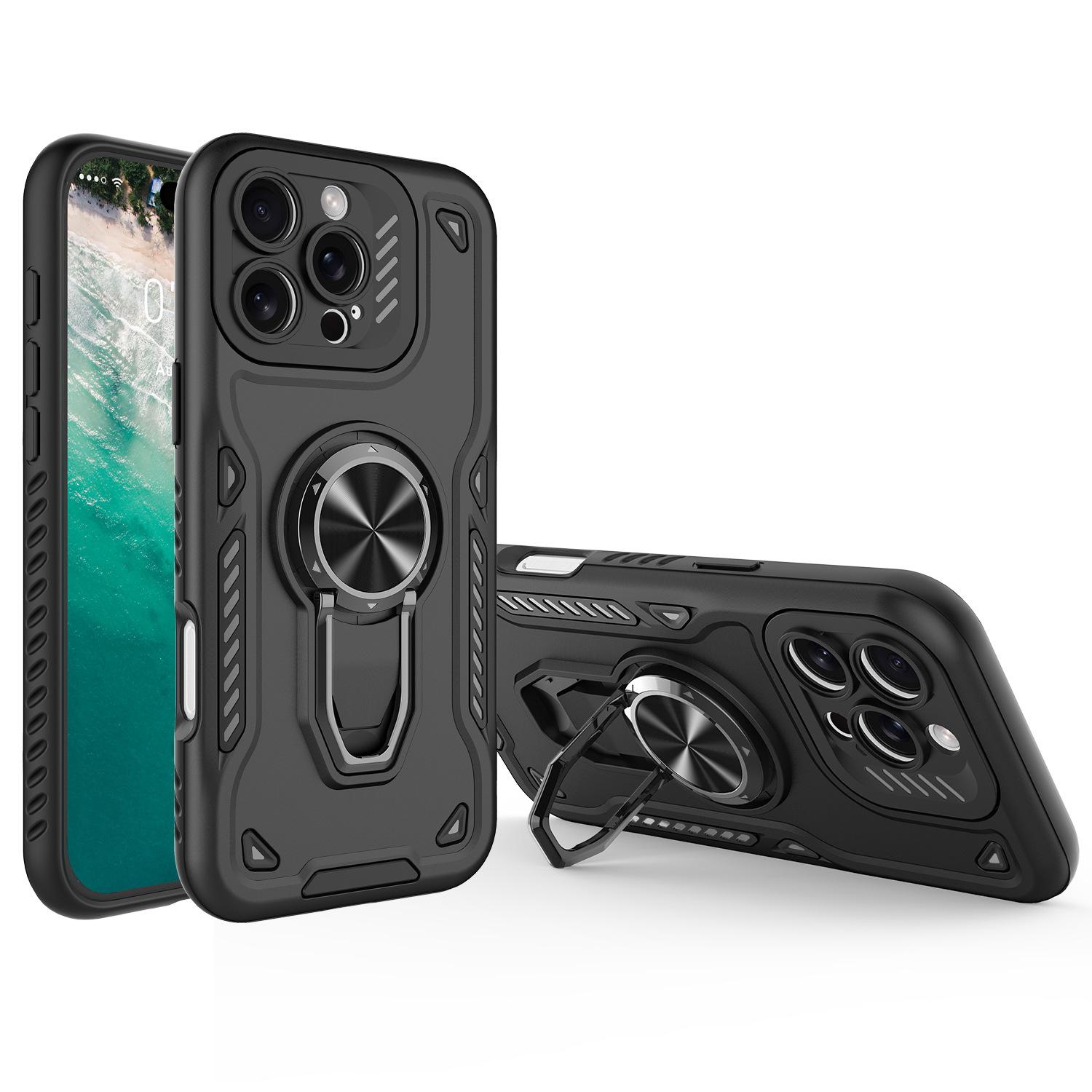 For iPhone 16 Pro Max Case with Kickstand Shockproof TPU + PC Phone Back Cover A