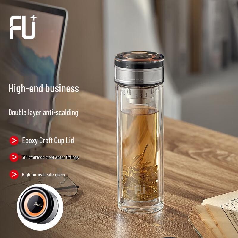 FUGUANG FU+Tai Double-Layer Glass Tea Cup