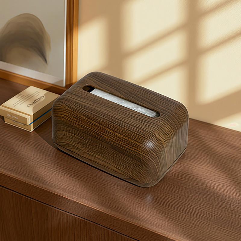 1Pc Retro Imitation Wood Tissue Box Living Room Paper Box Table Desktop Storage Bathroom Home Decoration Tissue Case