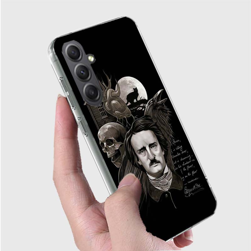 Edgar Allan Poe Phone Case for Samsung A16 A26 A36 A56 A17 A37 A57 A07 A06 A02S A03 A04S A05S Galaxy Note 20 10 A50S A71 A51 A31