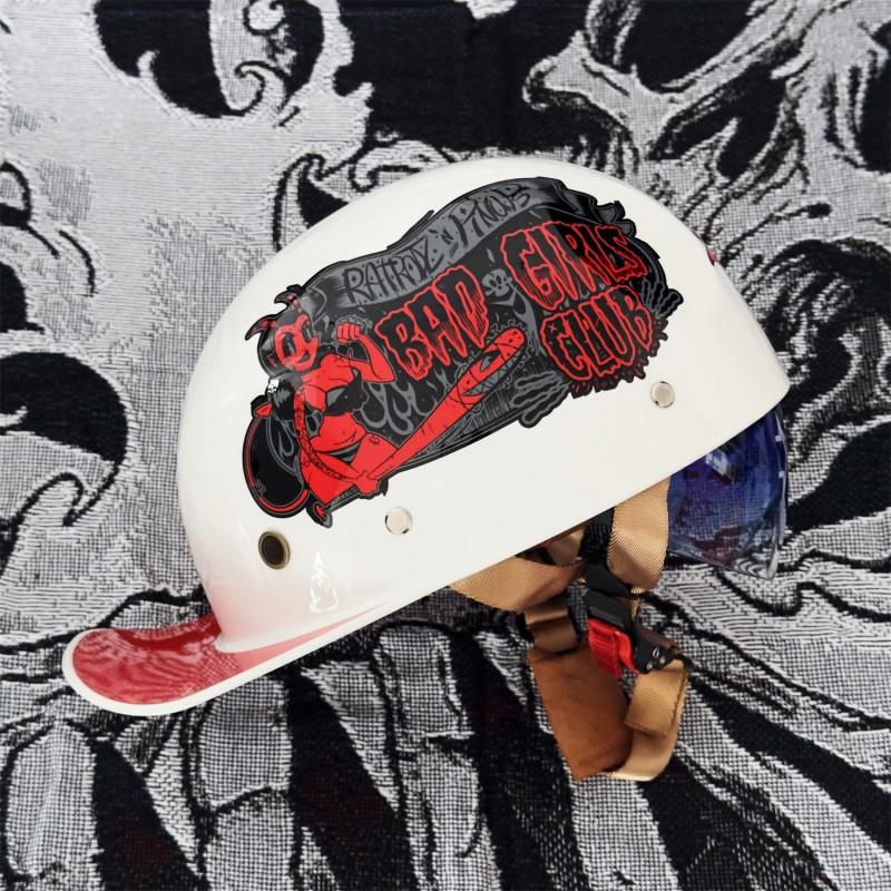 Vintage-Style Open-Face Motorcycle Helmet Men Women ABS Full-Season Scooter Riding Half