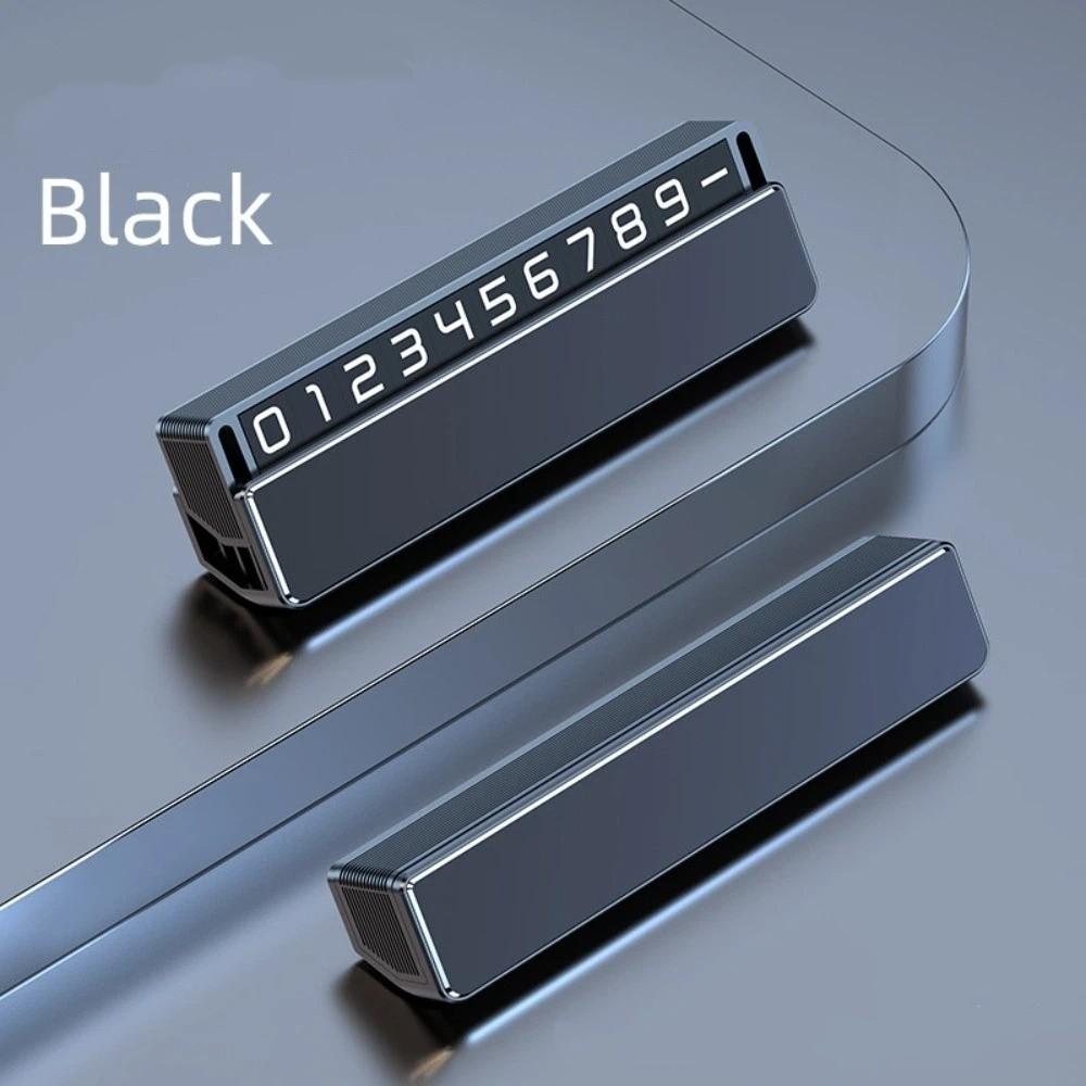 

Регулируемая сдвижная табличка с номером телефона для автомобиля Элегантная табличка с номером телефона Стайлинг автомобиля чёрный