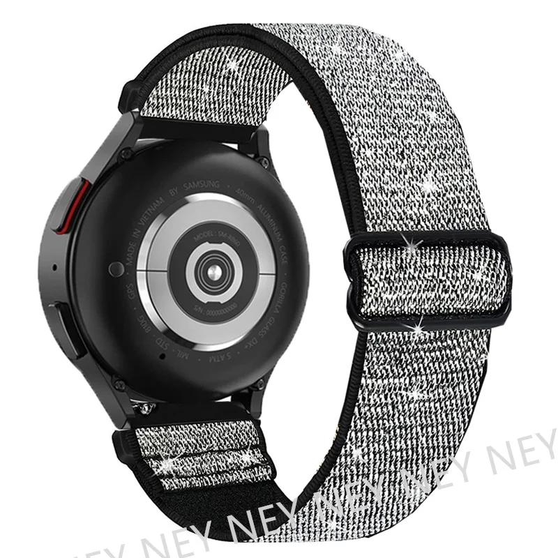 Elastic Shiny strap For Samsung Galaxy Watch 6/5/pro/3/4/classic/Active 2 20mm/22mm Bohemian Pride bracelet Huawei GT 3-2-e band