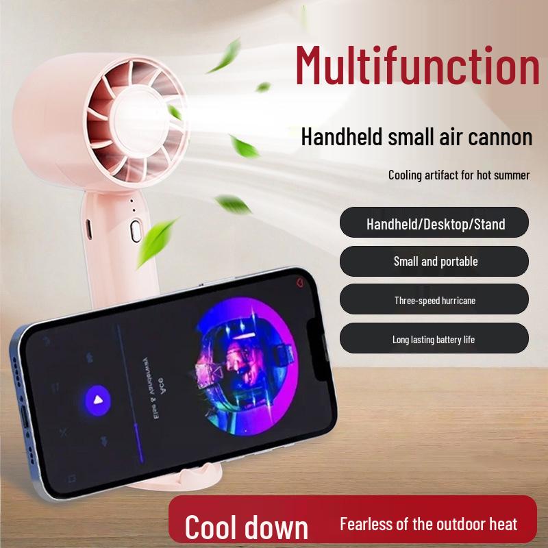Portable Mini Handheld Fan with Long Battery Life, Silent Operation, and Strong Wind for Home or Student Use - T10