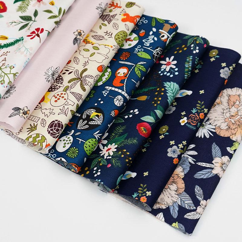 Pure Cotton Patchwork Fabric Set - Printed Fabric Scraps for Doll Clothes & Hair Ties, Handmade DIY Projects