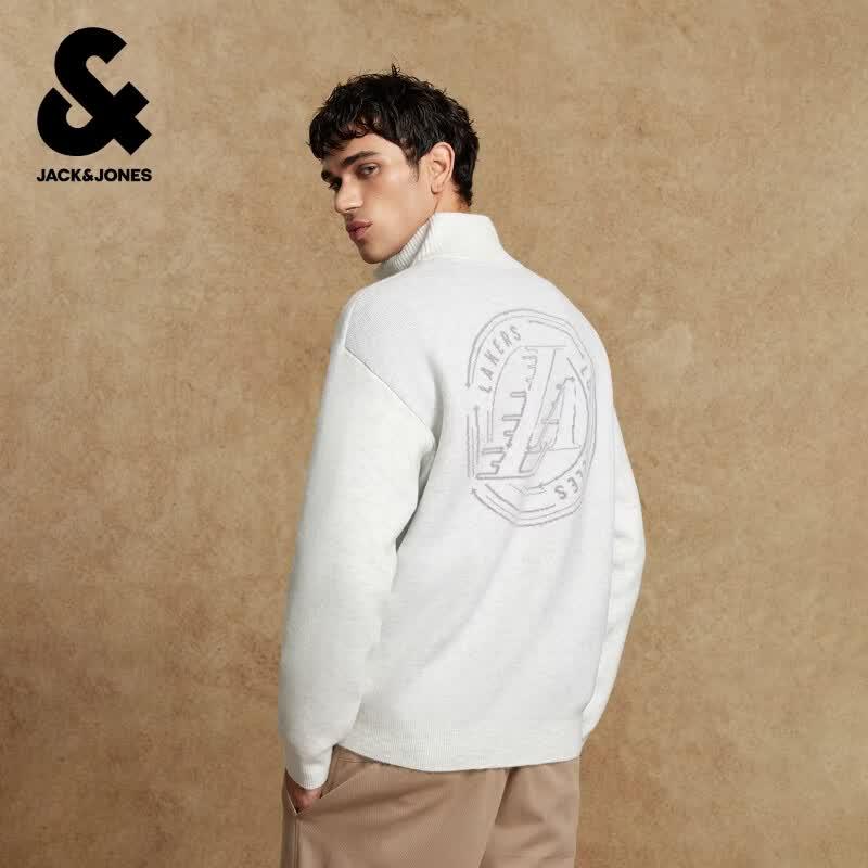 Мужской вязаный свитер с молнией на половину JACK & JONES NBA Lakers S