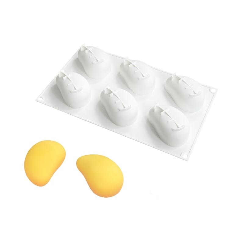 Multipurpose 3D Mangos Shape Silicone Molds For Creating Mousse Cakes Pastry Ice Cream And Chocolate Treats Baking Tray