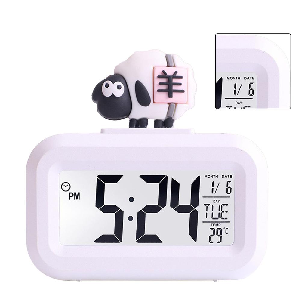 Electronic Clock Cute Cartoon LED Screen Desktop Electronic Alarm Data Time Calendar Temperature Clock