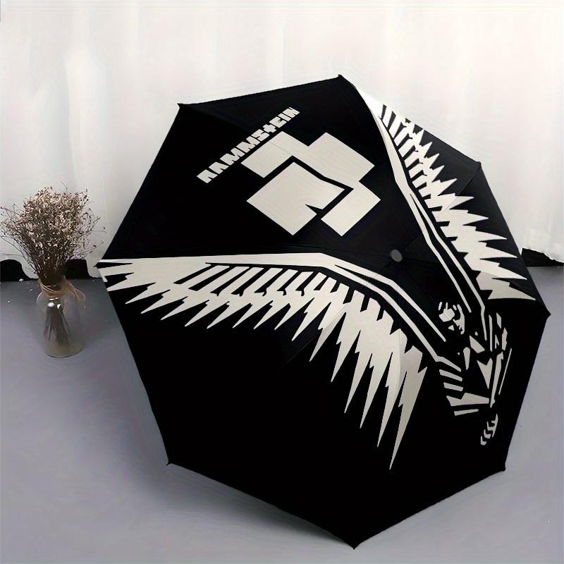 1pc Eagle Wings Rammstein Symbol Umbrella with Plastic Handle,Suitable for All Seasons Home Travel Outdoor UmbrellaM963