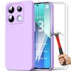 Case for Xiaomi Redmi Note 13 4G - Liquid Silicone Protection - Purple - Matte Effect - 2 Tempered Glasses