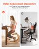 Ergonomic Kneeling Chair, Wooden Posture Knee Chair with Adjustable Thick Foam Cushions & Solid Wood Frame, Adjustable Height, Relief for Neck or Back