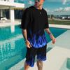 Männer Sets Kausalen Rundhals Flamme Drucken T-shirt Shorts Sport Lauf Anzug männer Shirts Trainingsanzüge Kurzarm Sportswear Mann