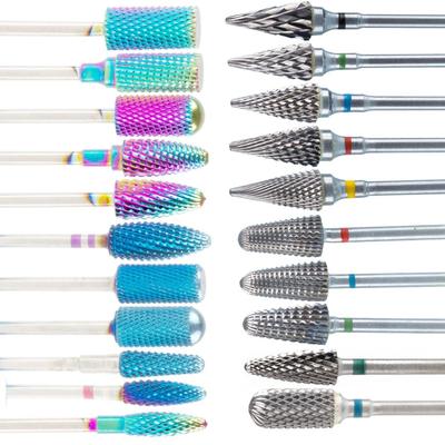 Fresa per manicure in carburo di tungsteno punte da trapano per unghie frese per la rimozione di gel per unghie smalto per unghie pedicure file