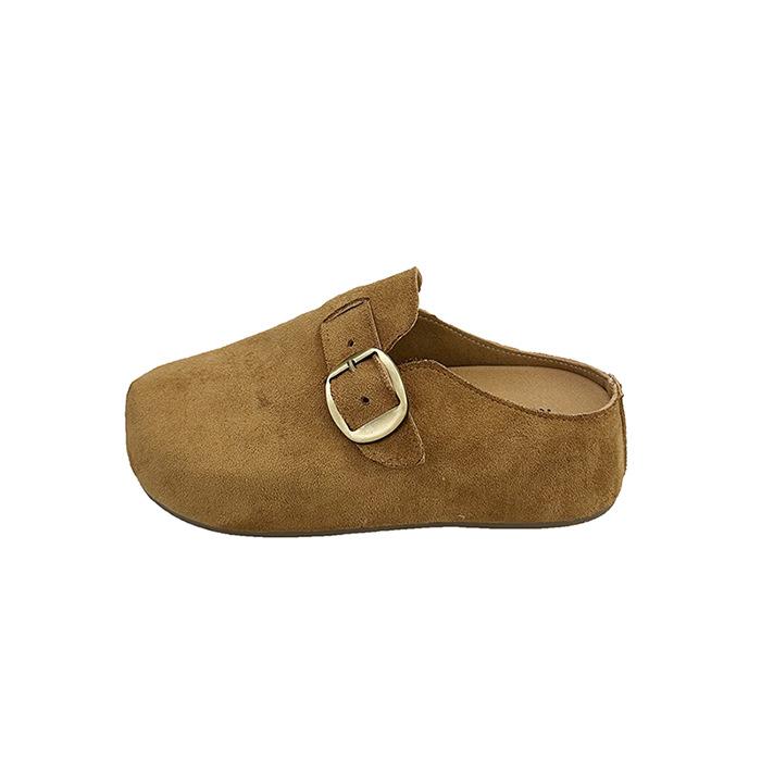 Mattiertes Leder Großkopf Boken Hausschuhe Damen 2025 Herbst neu kleine dicke Sohle erhöhend Einzelne Schuhe Außenhausschuhe