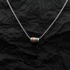 Rainbow Bead Necklace: Unisex High-End Titanium Steel Chain for a Versatile, Trendy Look
