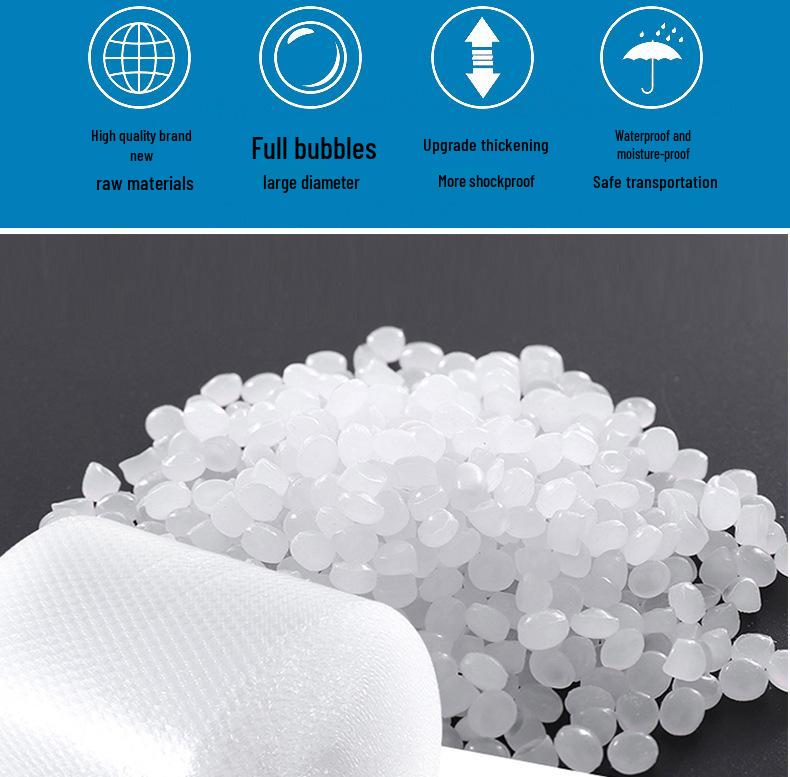 Double-Layer Thickened Bubble Wrap: Shockproof 30-50cm Wide Foam Roll for Packaging