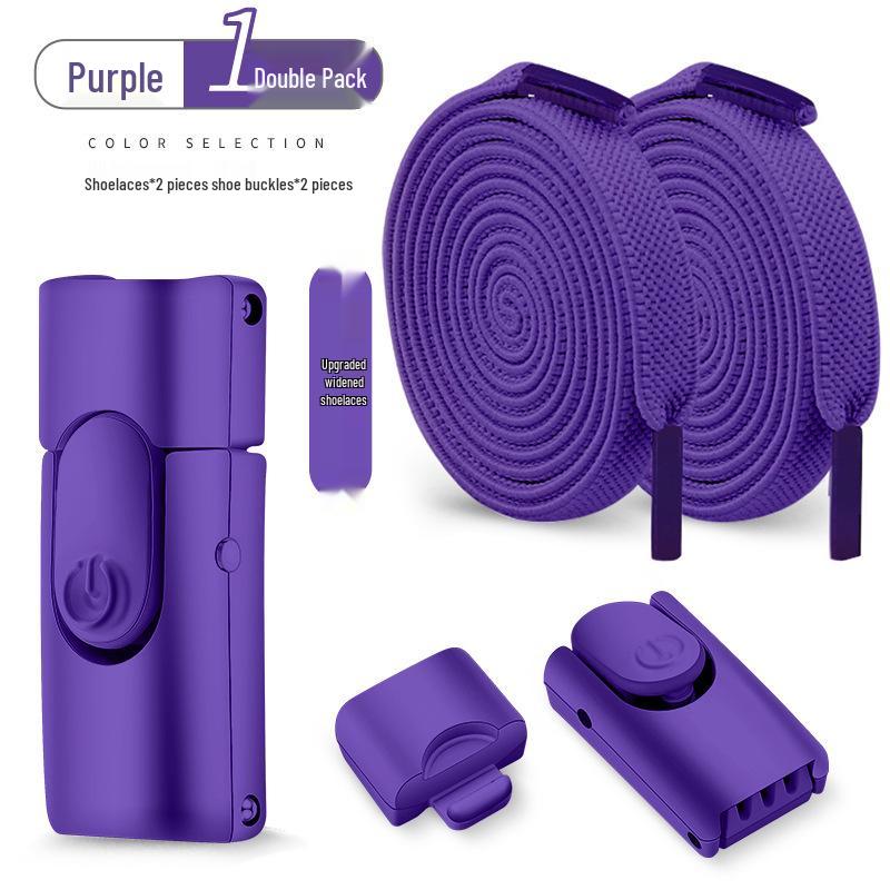 No-Tie Elastic Flat Shoelaces with Metal Buckle for Men & Women