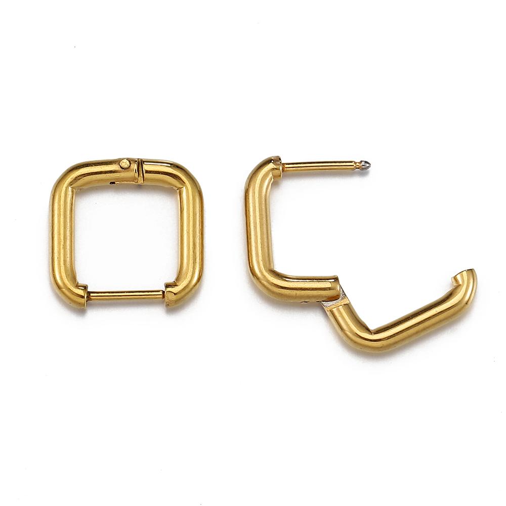 10 Stück Edelstahl Dickdraht Creolen Ohrringe Damen Herren Punk Hiphop Huggie Piercing Schmuckherstellung DIY Goldfarbe Accessoire