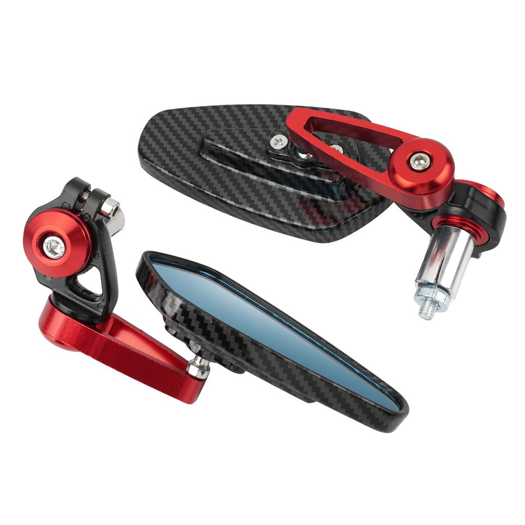 Motorcycle Rearview Mirror Carbon Fiber Pattern Handlebar Mirror Modified Inverted Rear Mirror Universal Motorbike Accessories