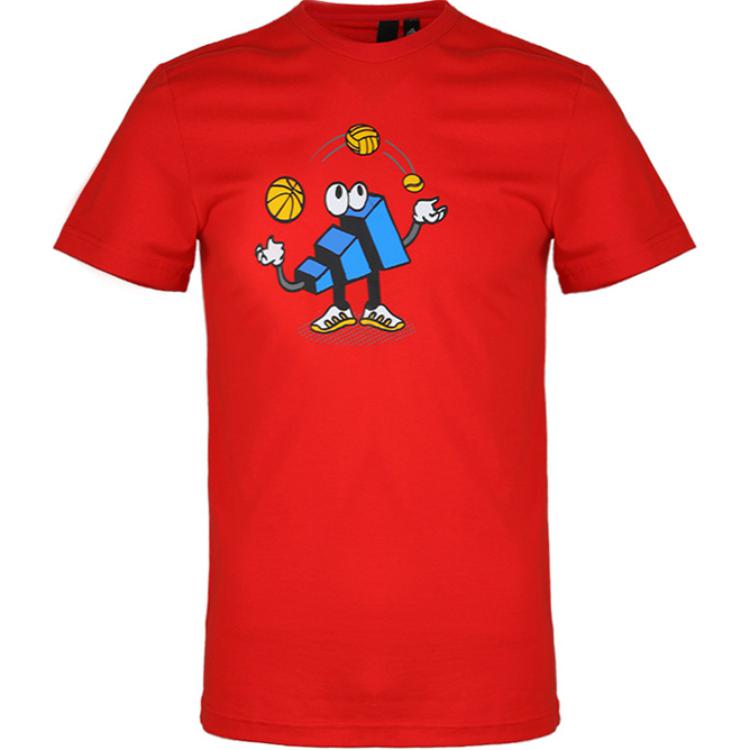 Adidas T Shirts Men s Red Crew Neck Moderate FJ6863 L